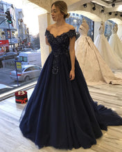 Load image into Gallery viewer, Navy Blue Prom Gowns