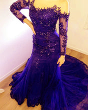 Load image into Gallery viewer, Purple Mermaid Long Sleeves Dresses
