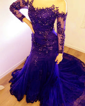 Load image into Gallery viewer, Purple Mermaid Long Sleeves Dresses
