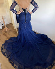 Load image into Gallery viewer, Backless Mermaid Long Sleeves Dresses