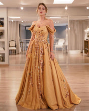 Load image into Gallery viewer, Long Prom Dresses Gold