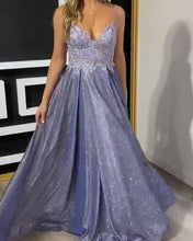 Load image into Gallery viewer, Long Sparkly Prom Dress
