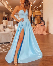 Load image into Gallery viewer, Strapless Prom Long Dresses Side Split