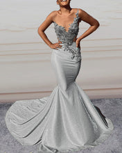 Load image into Gallery viewer, Metalic Mermaid Gowns With Heavy Beaded-alinanova