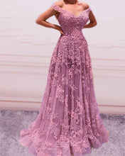 Load image into Gallery viewer, Elegant Lace Prom Long Dresses Off Shoulder
