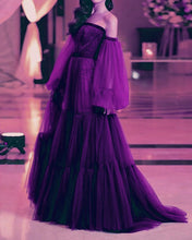 Load image into Gallery viewer, Tulle Prom Dresses Removable Sleeves