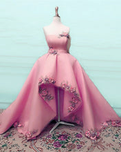 Load image into Gallery viewer, High Low Prom Dresses Organza Ruffles 3D Flowers Sweetheart