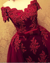 Load image into Gallery viewer, Lace Prom Dresses Detachable Skirt Off The Shoulder
