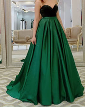 Load image into Gallery viewer, Velvet Sweetheart Prom Dresses Satin Empire Waist-alinanova