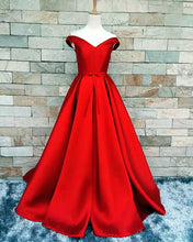 Load image into Gallery viewer, Long Off The Shoulder Prom Dresses Satin Bow Sahses