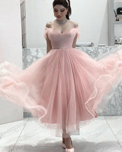 Load image into Gallery viewer, Elegant Tulle Midi Prom Dresses Off The Shoulder