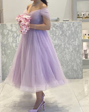 Load image into Gallery viewer, Elegant Tulle Midi Prom Dresses Off The Shoulder
