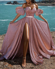 Load image into Gallery viewer, Pink Glitter Prom Dresses 2022