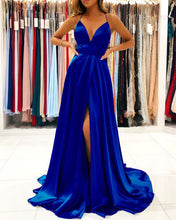 Load image into Gallery viewer, Royal Blue Prom Dresses Satin