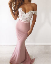 Load image into Gallery viewer, Mermaid Ivory Lace Appliques Off Shoulder Dress