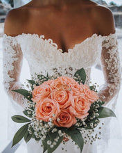 Load image into Gallery viewer, Lace-Wedding-Dresses-Off-Shoulder-Mermaid-Bridal-Gowns-For-Women