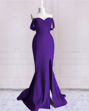 Load image into Gallery viewer, Purple Mermaid Bridesmaid Dresses