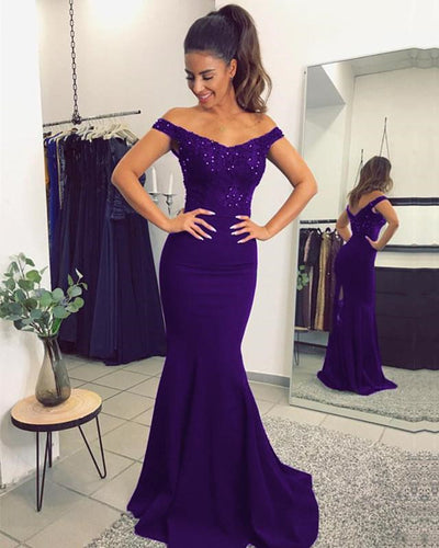 Purple Mermaid Bridesmaid Dresses
