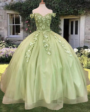 Load image into Gallery viewer, Sage Green Ball Gown For Quince