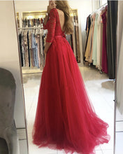 Load image into Gallery viewer, Red Backless Bridesmaid Dress