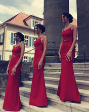 Load image into Gallery viewer, Red Mermaid Bridesmaid Dresses