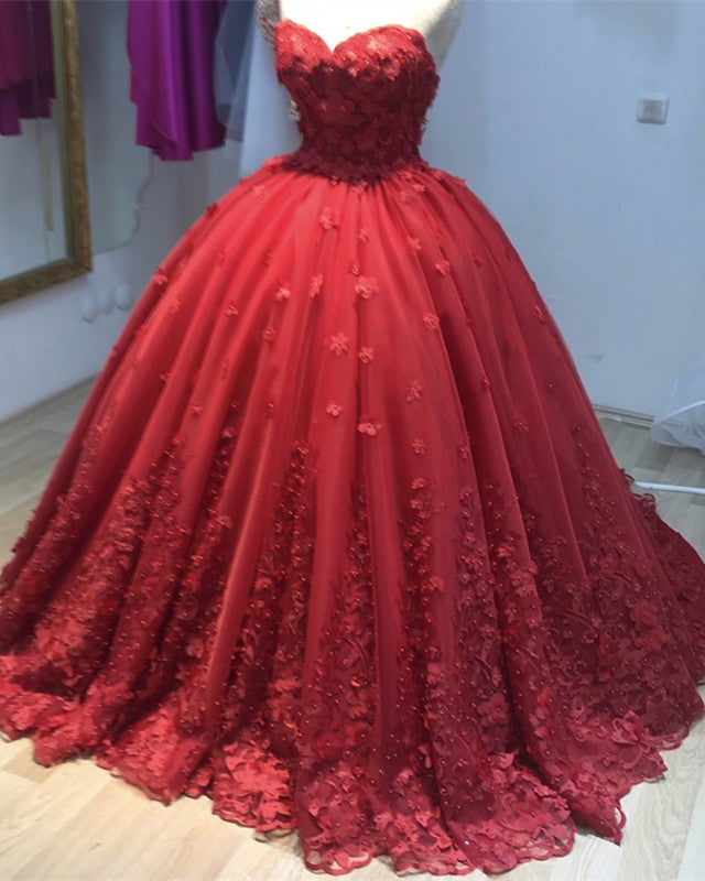 Red Sweetheart Ball Gown Dresses For Sweet 16 Red Sweetheart Ball Gown Dresses For Sweet 16