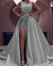 Load image into Gallery viewer, Silver Mermaid Sequins Prom Dresses
