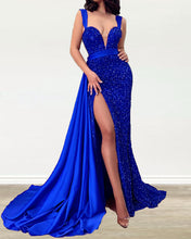 Load image into Gallery viewer, Royal Blue Mermaid Sequin Dresses