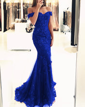Load image into Gallery viewer, Mermaid Royal Blue Prom Dresses