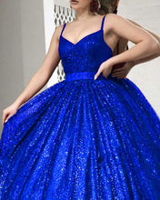 Load image into Gallery viewer, Glitter Prom Dresses Royal Blue