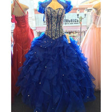 Load image into Gallery viewer, Royal Blue Quinceanera Dresses Crystal Beaded Ball Gown