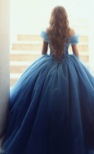 Load image into Gallery viewer, Royal Blue Tulle Cinderella Quinceanera Dresses Ball Gowns