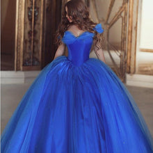 Load image into Gallery viewer, Royal Blue Tulle Cinderella Quinceanera Dresses Ball Gowns-alinanova