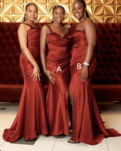 Load image into Gallery viewer, Rust Orange Bridesmaid Dresses