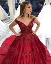 Load image into Gallery viewer, Red Prom Ball Gown
