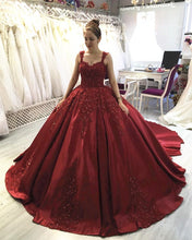 Load image into Gallery viewer, Red Wedding Dress Ball Gown