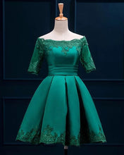 Load image into Gallery viewer, Short Sleeved Homecoming Dresses Green
