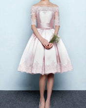 Load image into Gallery viewer, Short Sleeved Homecoming Dresses Pink