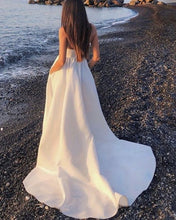 Load image into Gallery viewer, Satin Slit Wedding Dresses With Pockets