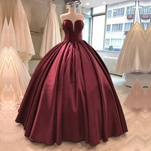 Load image into Gallery viewer, Satin Sweetheart Prom Dresses Ball Gowns