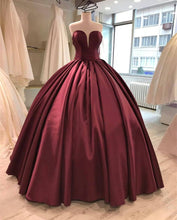 Load image into Gallery viewer, Satin Sweetheart Prom Dresses Ball Gowns-alinanova