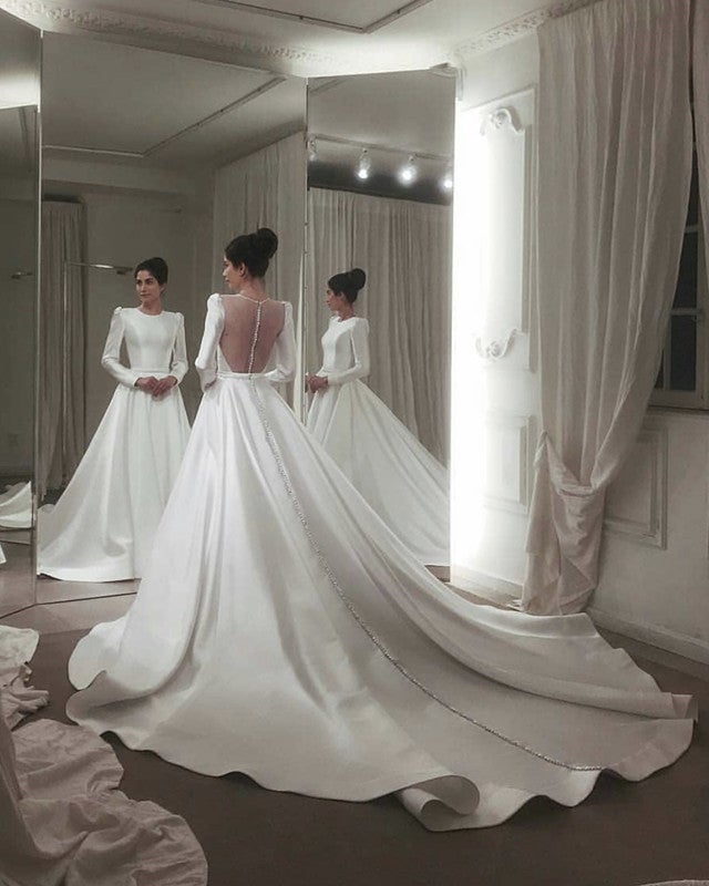 See Through Back Wedding Dresses