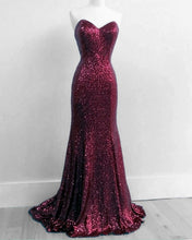 Load image into Gallery viewer, Sequin Bridesmaid Dresses Mermaid Sweetheart