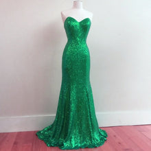 Load image into Gallery viewer, Sequin Bridesmaid Dresses Mermaid Sweetheart