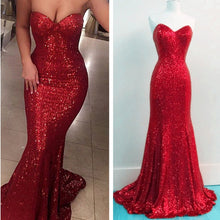 Load image into Gallery viewer, Sequin Bridesmaid Dresses Mermaid Sweetheart