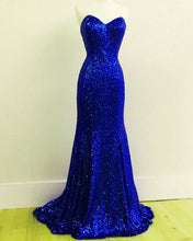 Load image into Gallery viewer, Royal Blue Sequin Bridesmaid Dresses
