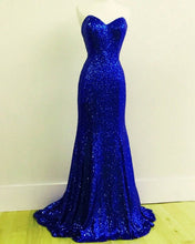Load image into Gallery viewer, Royal Blue Sequin Bridesmaid Dresses