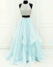 Load image into Gallery viewer, Cinderella Blue Prom Dresses Tow Piece