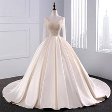 Load image into Gallery viewer, Sequins Beaded V Neck Champagne Wedding Dresses Ball Gowns With Sleeves