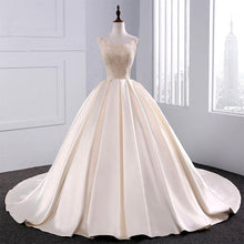 Load image into Gallery viewer, Sequins Beaded V Neck Champagne Wedding Dresses Ball Gowns With Sleeves